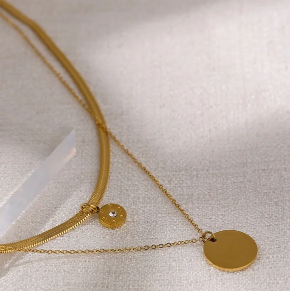 Trendy Two-layered Necklace - Picture 2 of 5